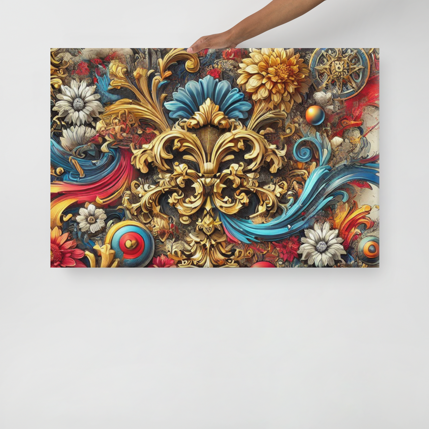 Klassieke Barok Canvas Wanddecoratie - Luxe Print op Hoogwaardig Katoenblend