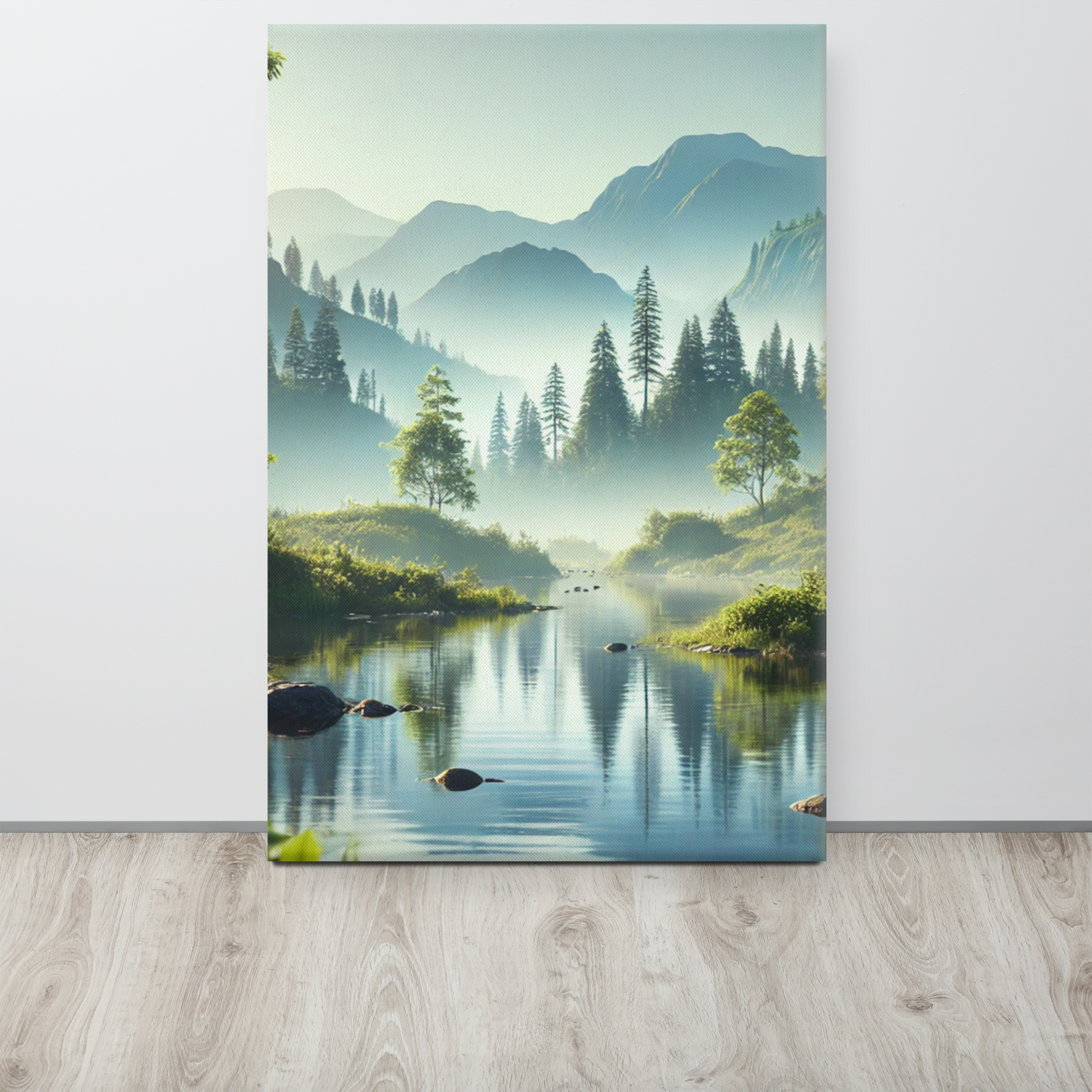Rustgevende Canvas Wanddecoratie - Mystiek Berglandschap