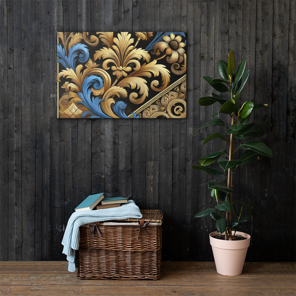 Barok Stijl Canvas Print - Luxe Wanddecoratie met Weelderige Ornamenten