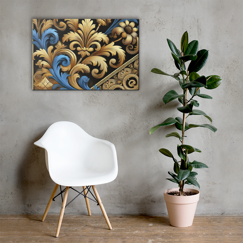 Barok Stijl Canvas Print - Luxe Wanddecoratie met Weelderige Ornamenten