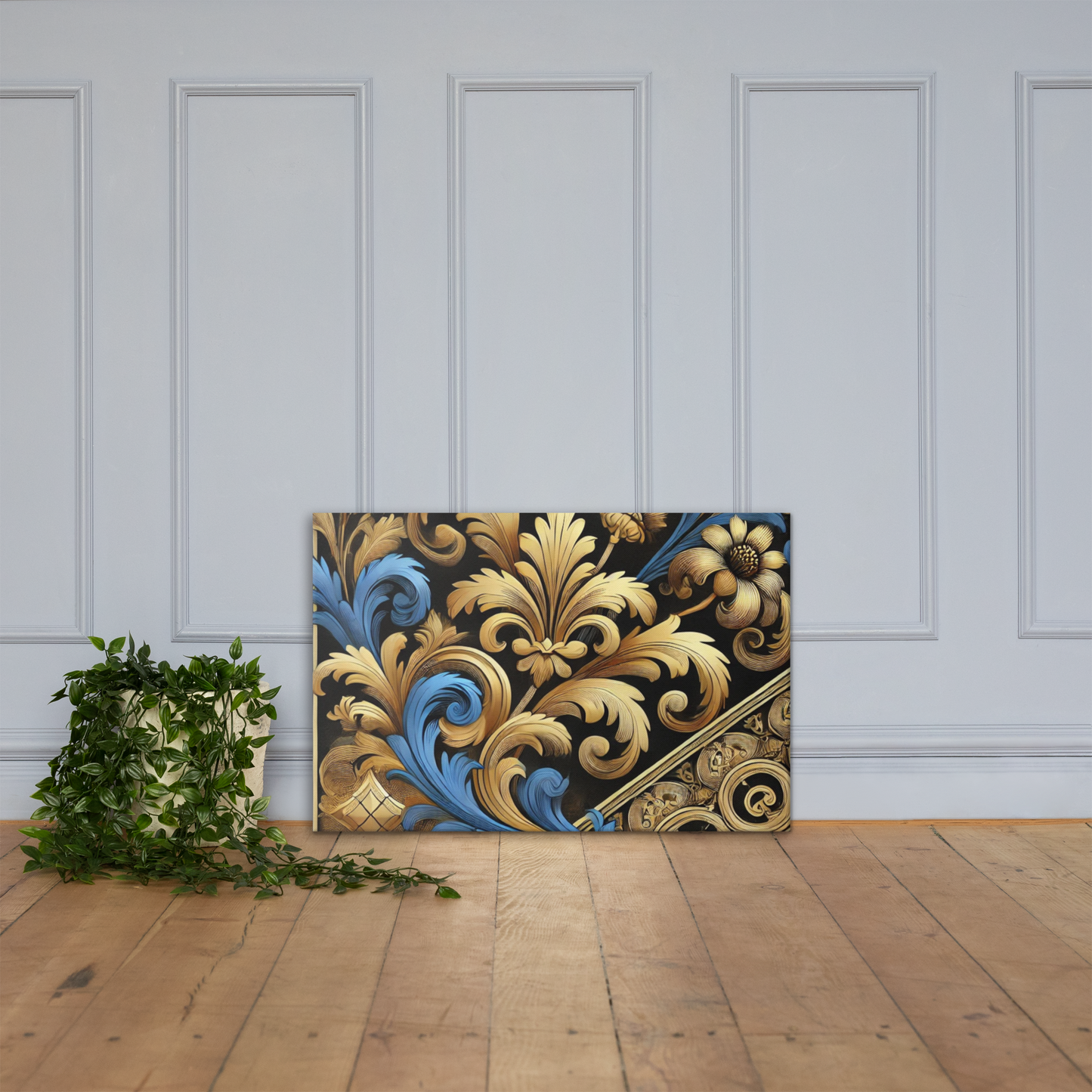 Barok Stijl Canvas Print - Luxe Wanddecoratie met Weelderige Ornamenten