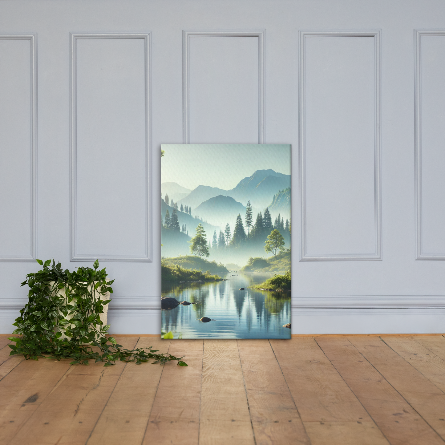 Rustgevende Canvas Wanddecoratie - Mystiek Berglandschap