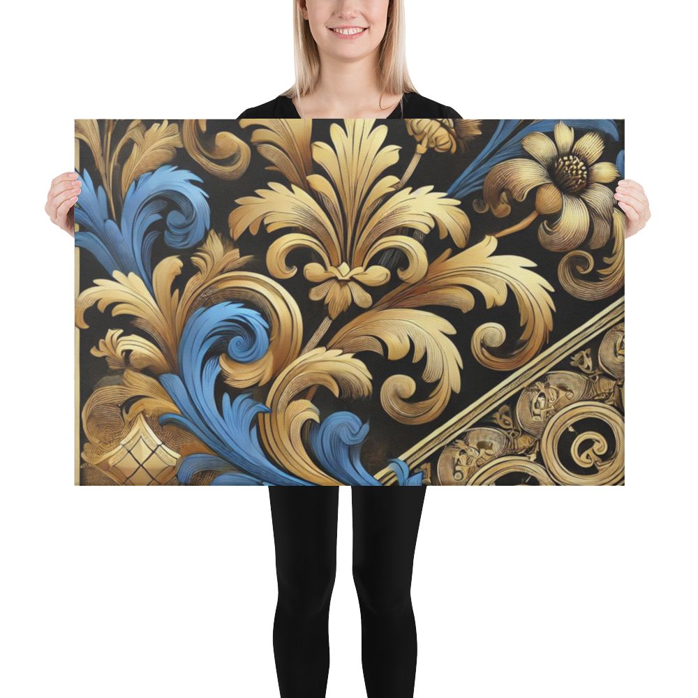 Barok Stijl Canvas Print - Luxe Wanddecoratie met Weelderige Ornamenten