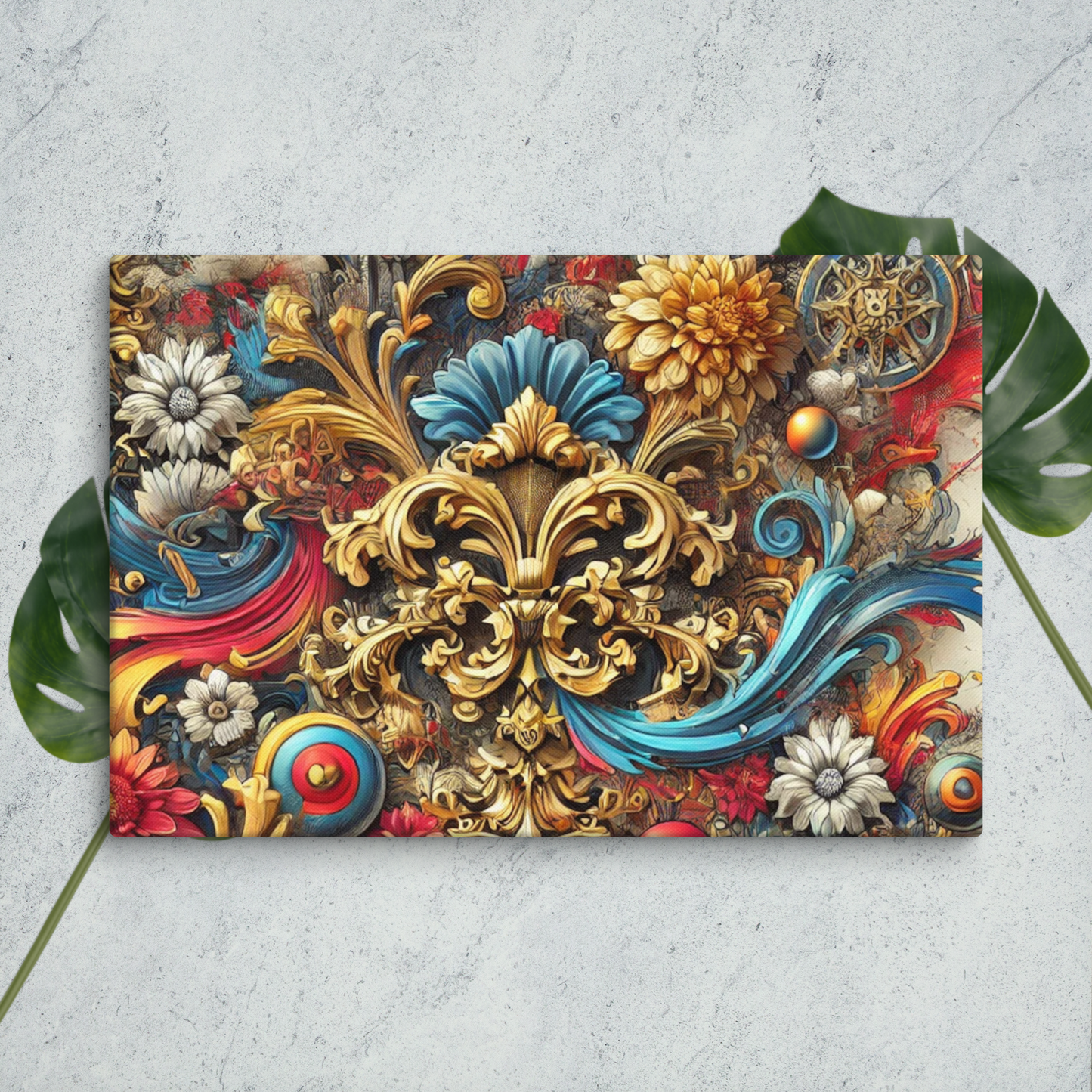 Klassieke Barok Canvas Wanddecoratie - Luxe Print op Hoogwaardig Katoenblend
