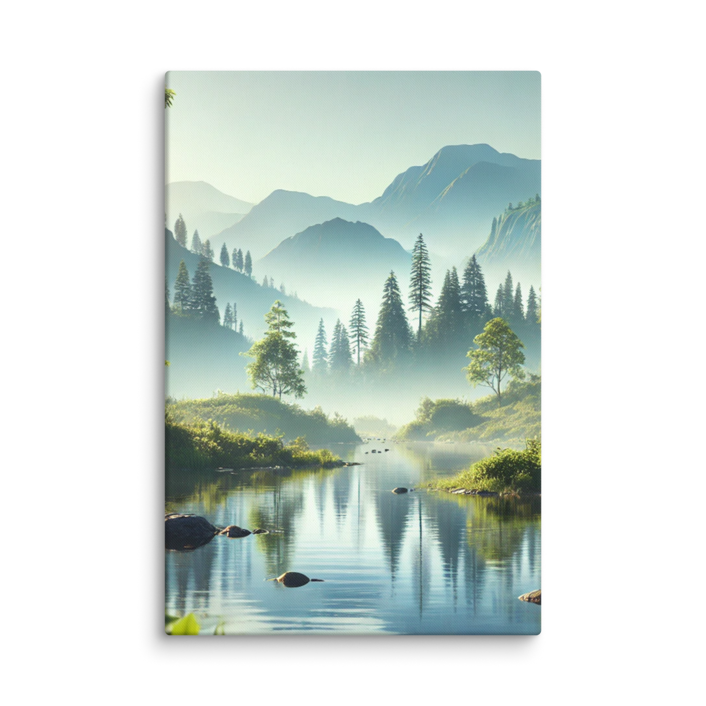 Rustgevende Canvas Wanddecoratie - Mystiek Berglandschap