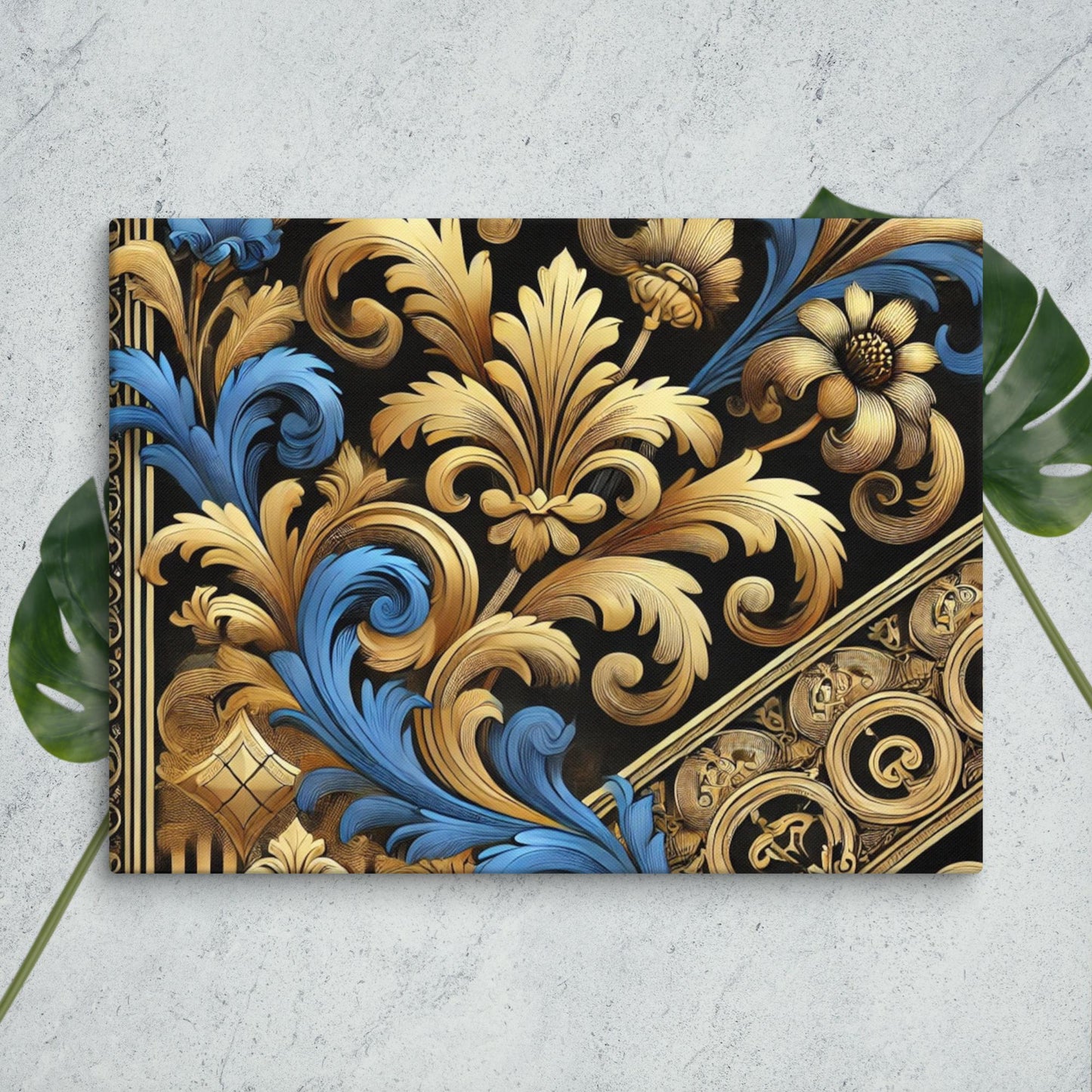 Barok Stijl Canvas Print - Luxe Wanddecoratie met Weelderige Ornamenten