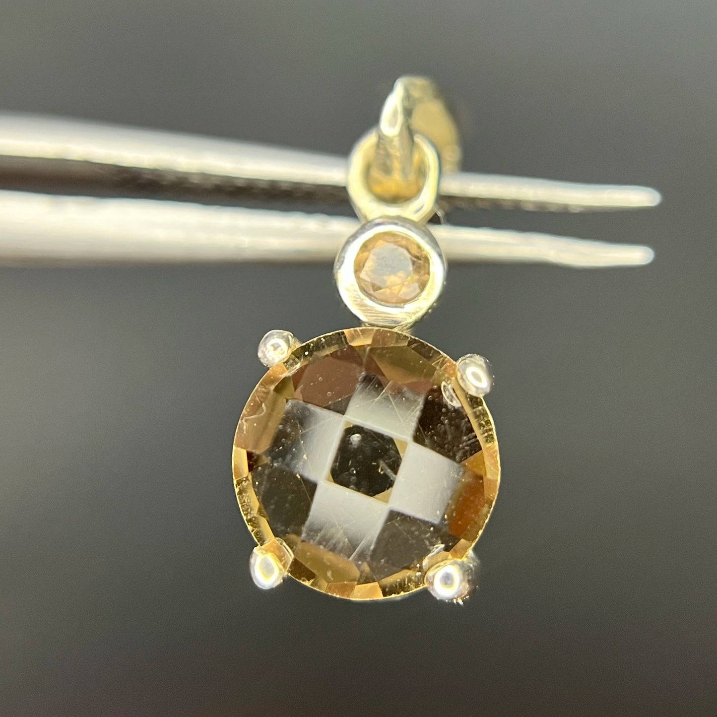 Natuurlijke rookkwartshanger – 7.46 ct, gerhodineerd, 925 sterling zilver