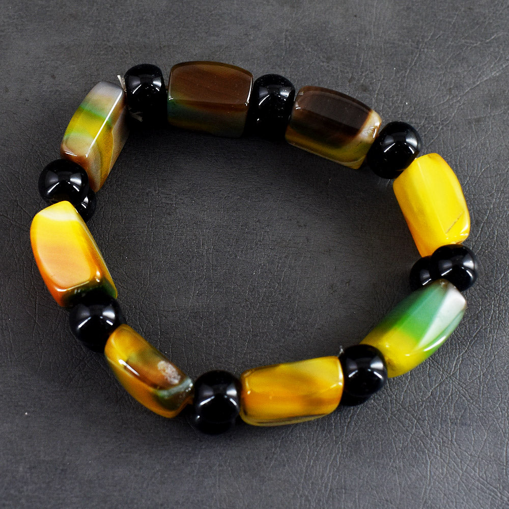 Echte Onyx & Spinel Stretch Armband 217,00 CT
