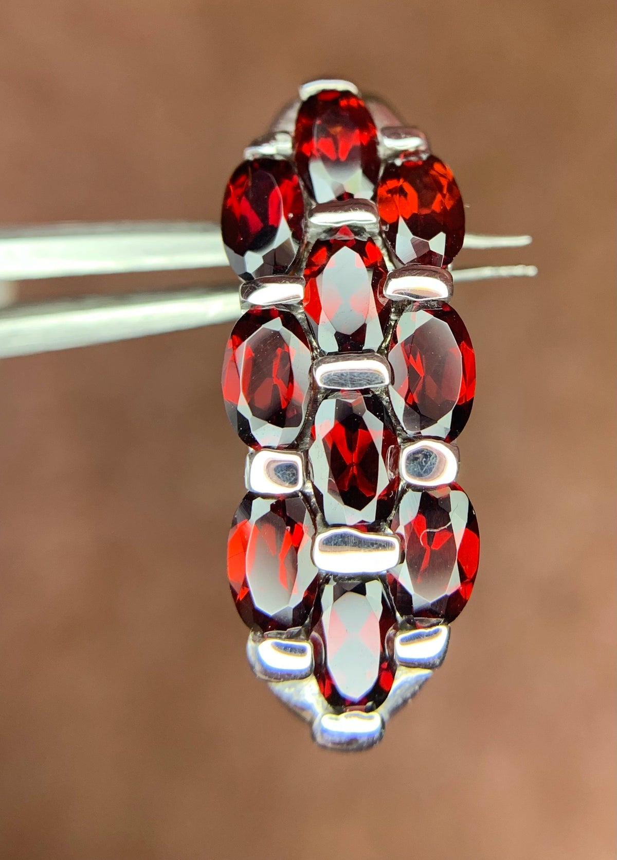 Natuurlijke Rhodoliet Granaat Hanger – 925 Sterling Zilver – Rhodium Plated