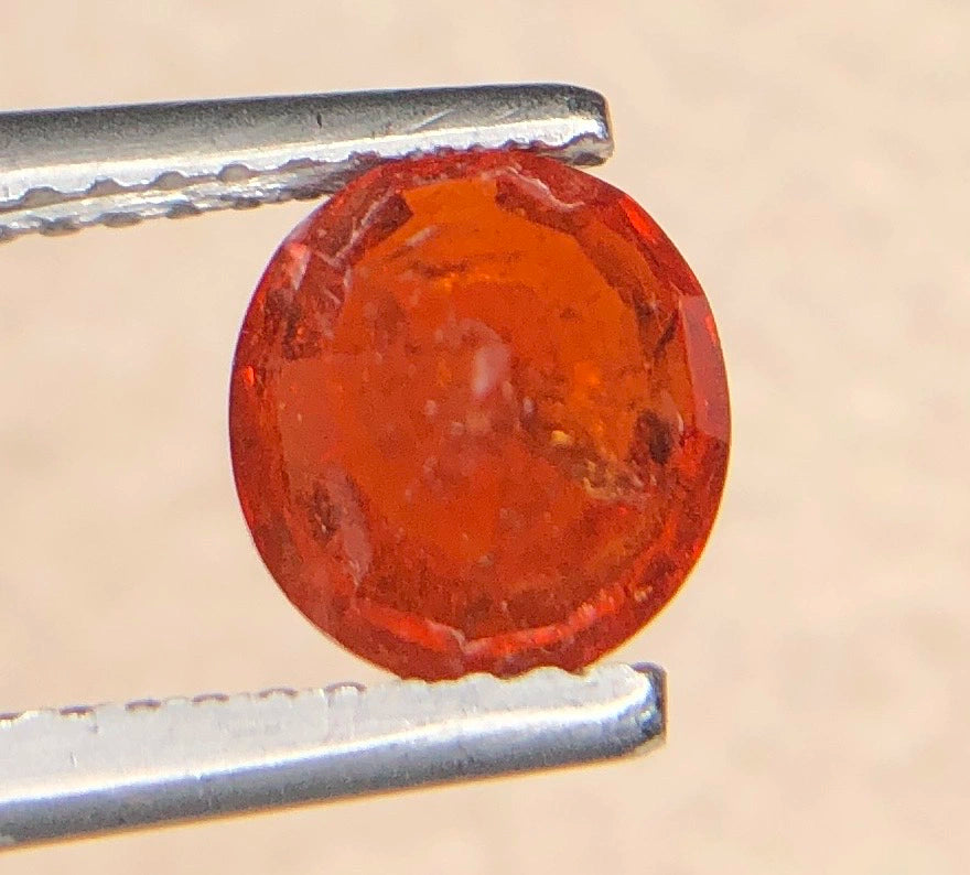 Natuurlijke Spessartiet Granaat 2,10 ct – Oranje-Rode Ronde Losse Edelsteen 6,8 mm