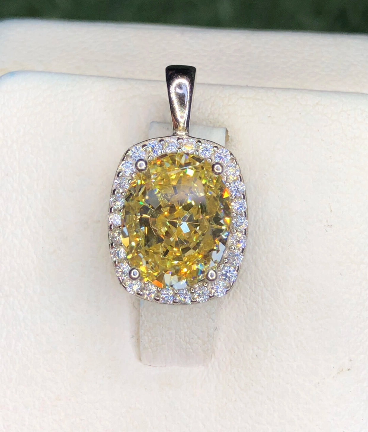 Hanger van 925 zilver met 16,90 ct fonkelende CZ/moissaniet