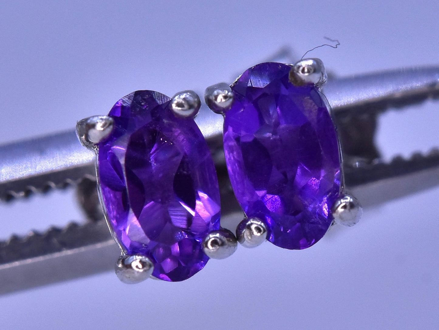 Natuurlijke oorbellen met amethist – 3.60 ct, 925 sterling zilver