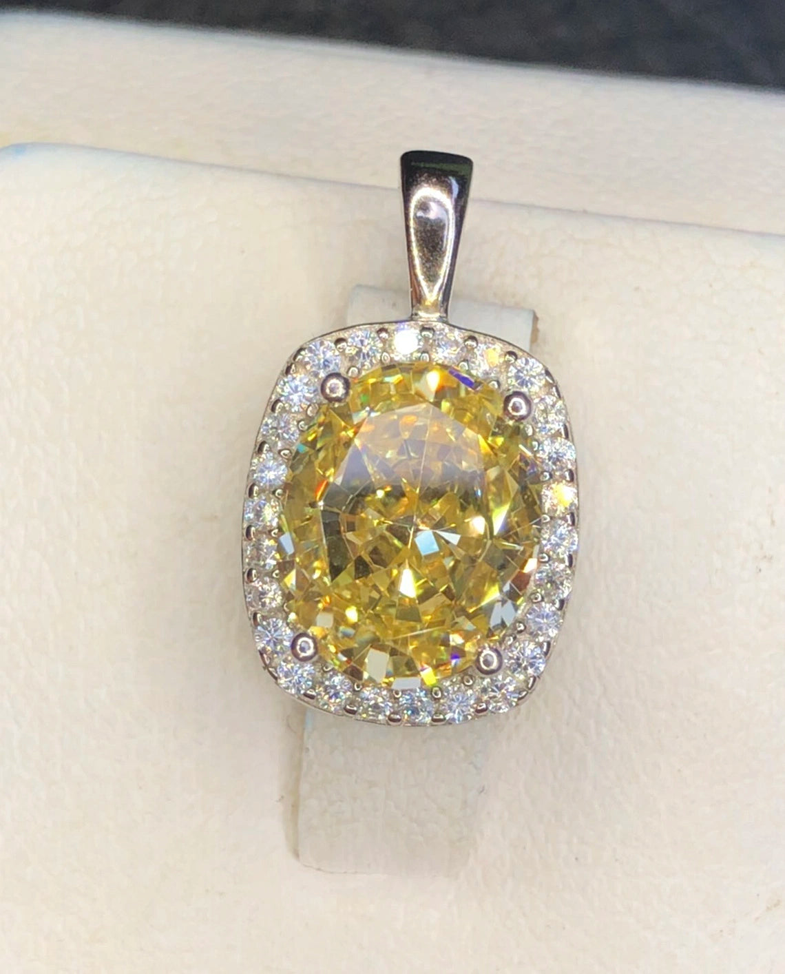 Hanger van 925 zilver met 16,90 ct fonkelende CZ/moissaniet