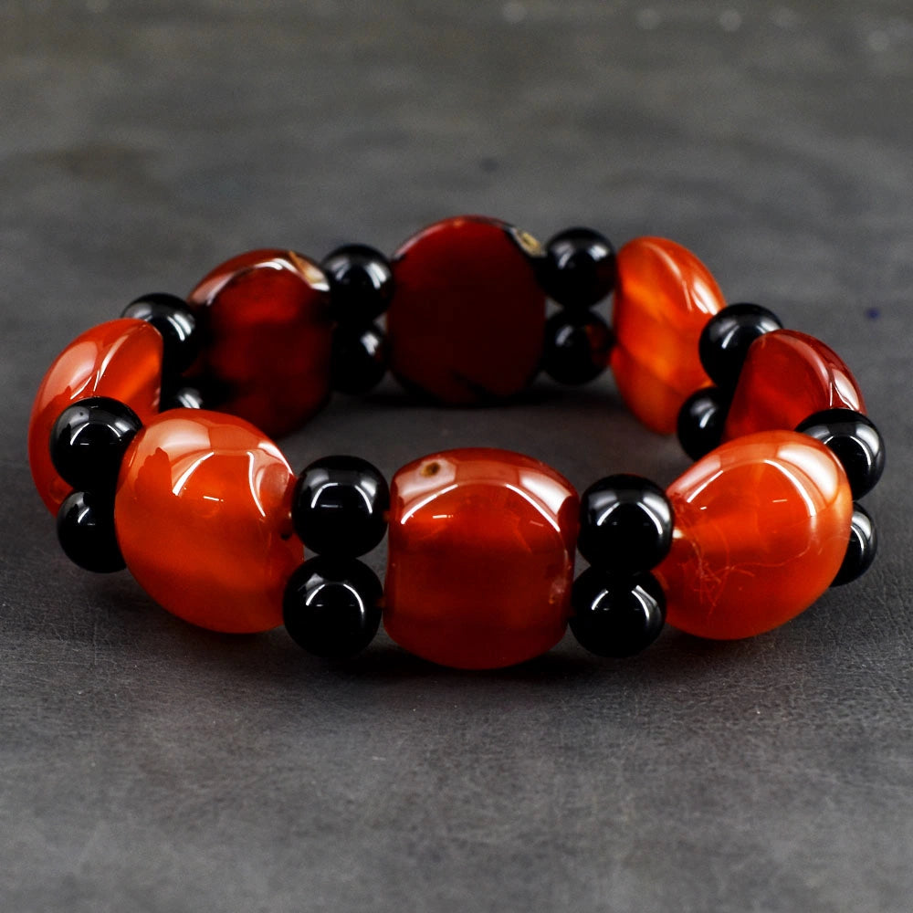 Echte Onyx & Spinel Stretch Armband 224,00 CT
