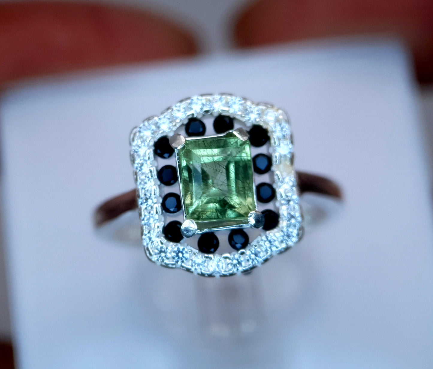 Peridootring – 9.18 ct, groen, 925 sterling zilver