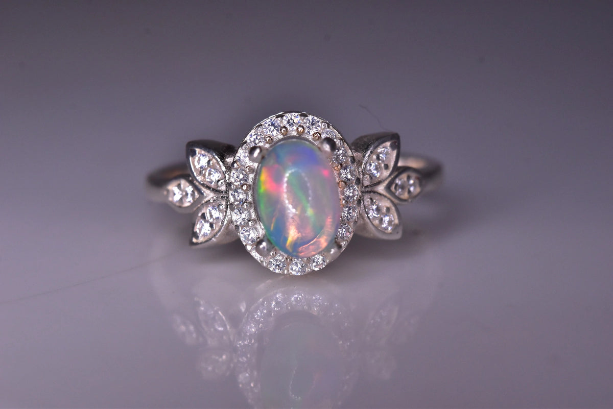 Natuurlijke Opaal Ring – 925 Sterling Zilver – Elegant Design