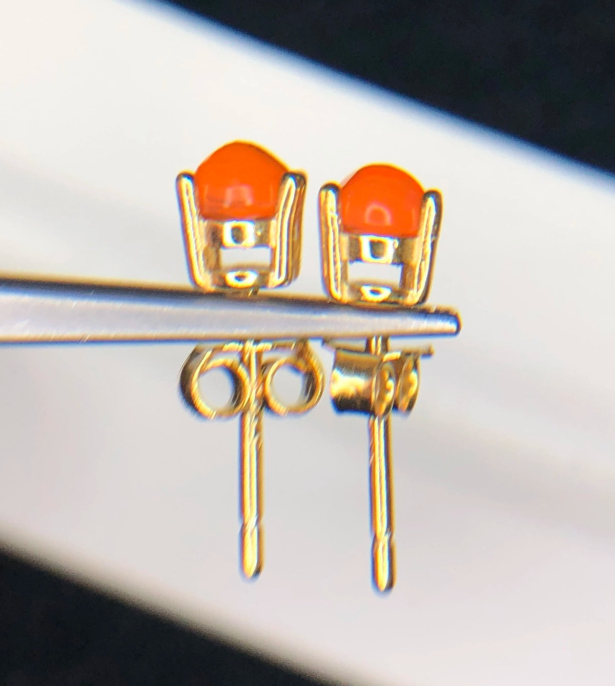 Natuurlijke Oranje Opaal Oorstekers 4,95 ct – 925 Sterling Zilver Rhodium Plated