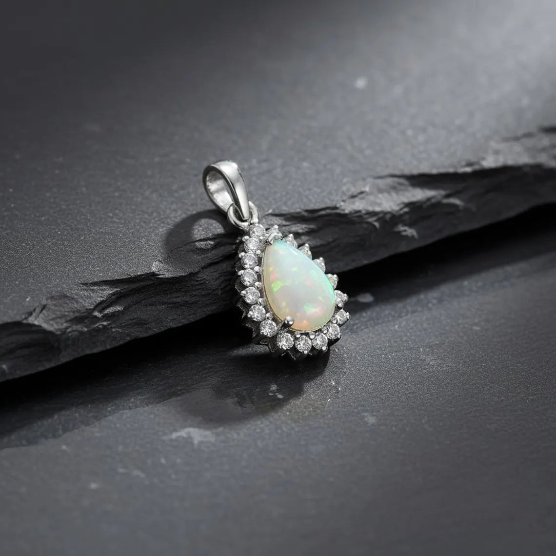 925 Zilveren Opaal Hanger – Multi-Fire Ethiopian Opaal