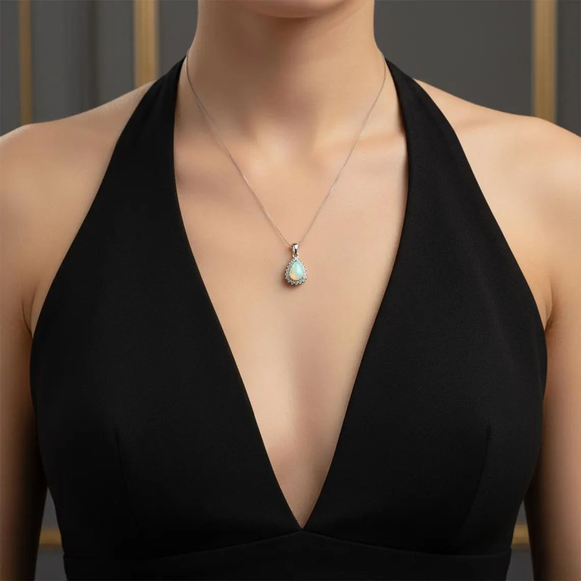 925 Zilveren Opaal Hanger – Multi-Fire Ethiopian Opaal