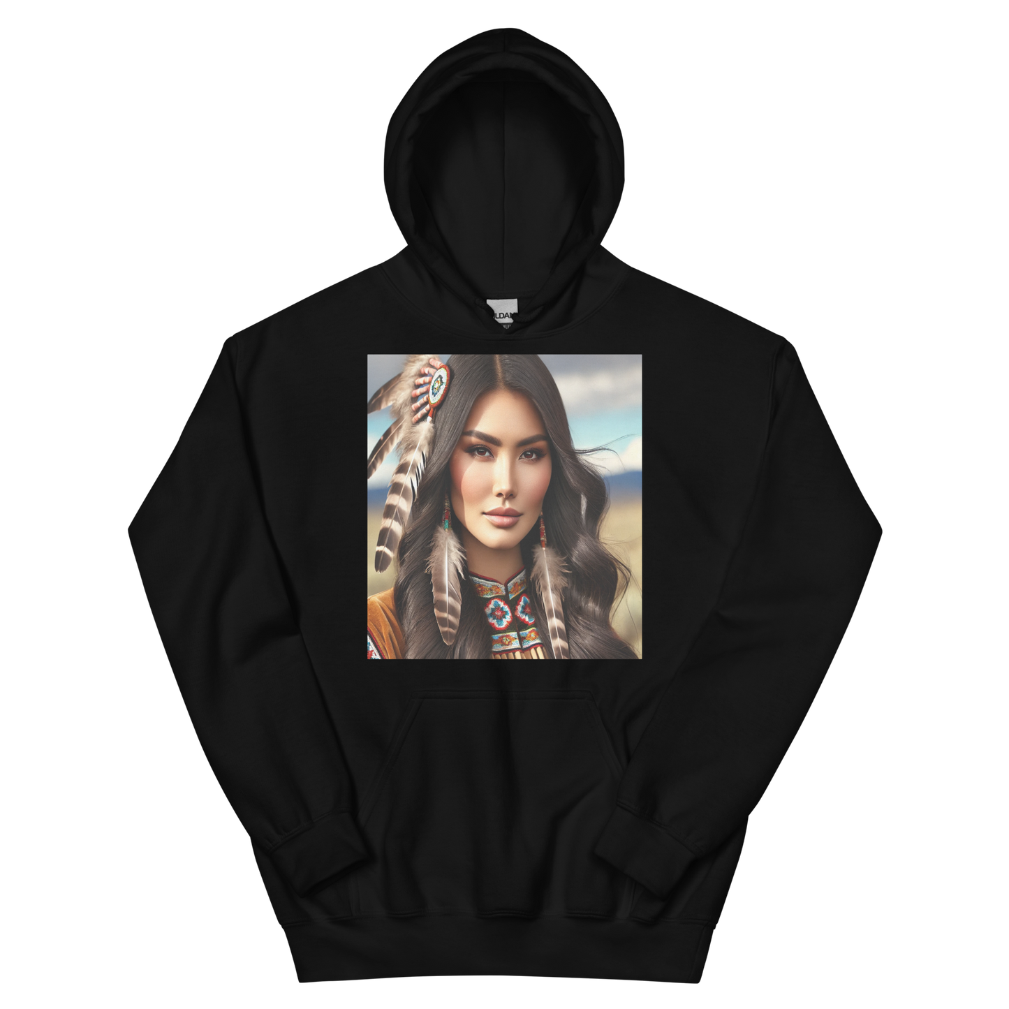 Indiaanse Krijgersvrouw Hoodie - Uniseks Comfortabele Hoodie met Indianen Print - Stijlvol, Warm en Zacht