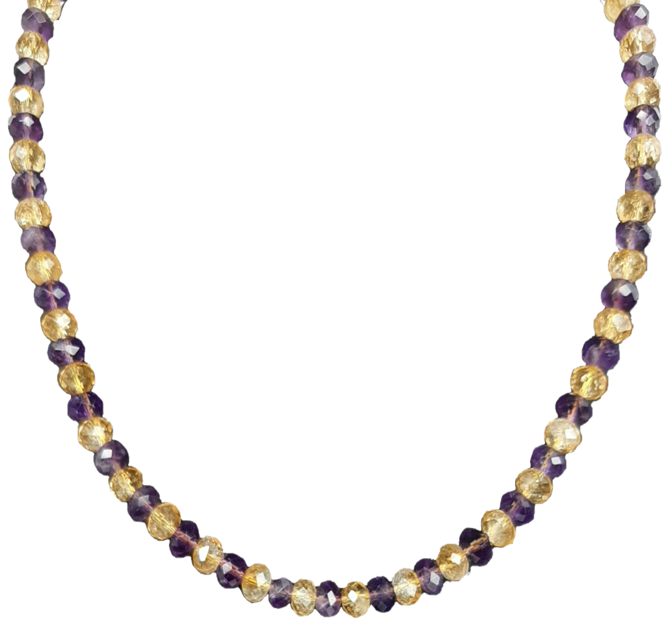 "Harmonize yourself with our unique Amethyst Citrine necklace!"