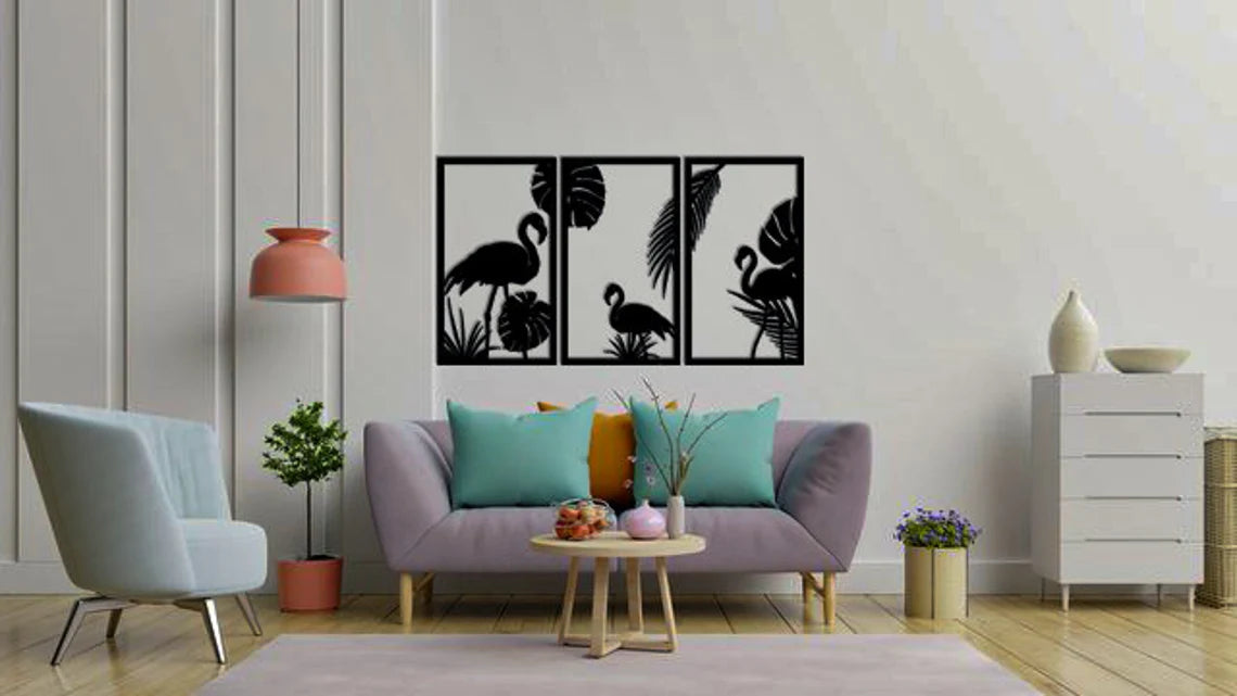 Haal de zomer in huis met onze handgemaakte Flamingo 3D-wanddecoratie