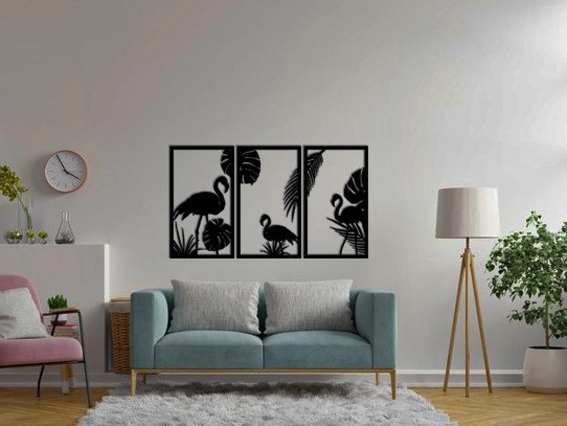 Haal de zomer in huis met onze handgemaakte Flamingo 3D-wanddecoratie