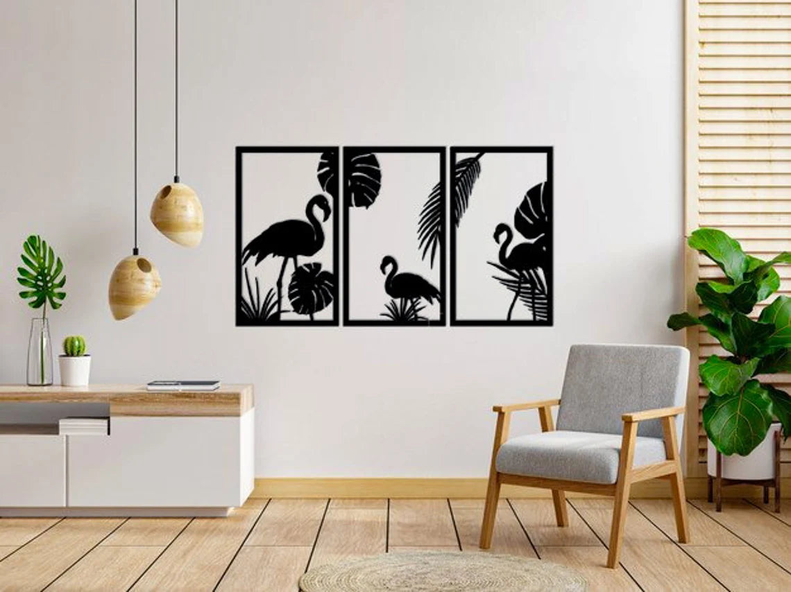 Haal de zomer in huis met onze handgemaakte Flamingo 3D-wanddecoratie