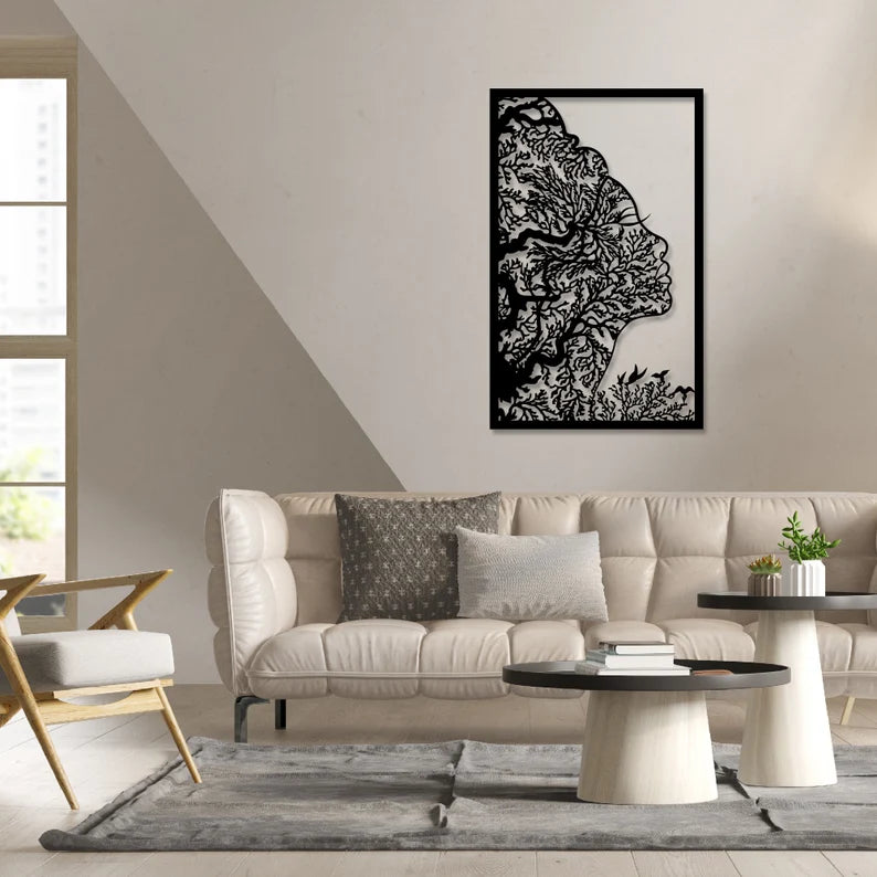 "De perfecte aanvulling op je moderne interieur: Vrouwelijke Silhouet Wanddecoratie"