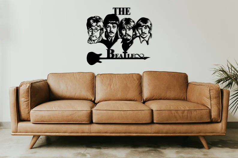 Haal meteen die unieke sfeer in huis met onze handgemaakte metalen wanddecoratie van The Beatles!