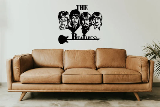 Haal meteen die unieke sfeer in huis met onze handgemaakte metalen wanddecoratie van The Beatles!