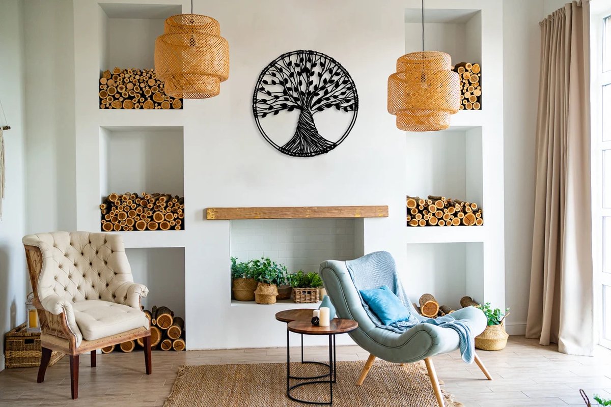 Prachtige handgemaakte metalen boom der levens voor aan de muur!