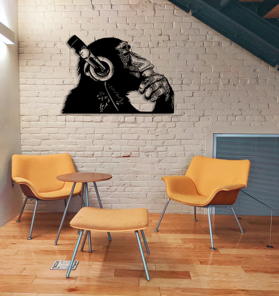 Unieke Handgemaakte Wanddecoratie van DJ Ape, Gorilla, Banksy DJ Monkey voor de echte muziekliefhebbers