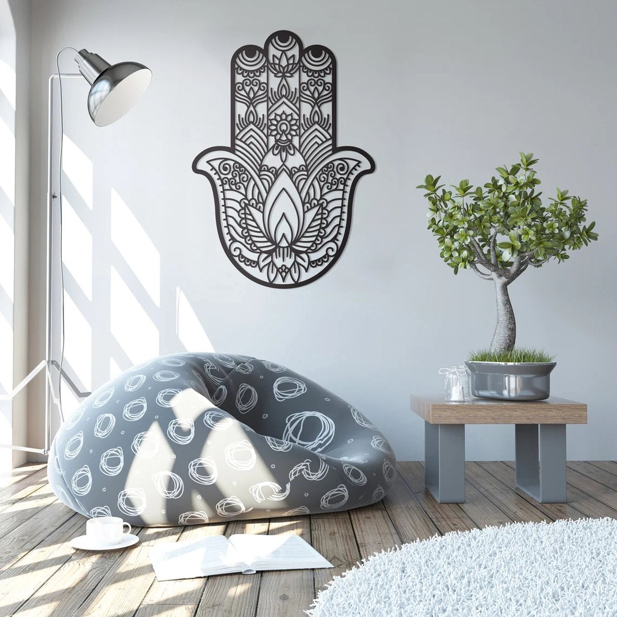 Beautiful handmade Hamsa artwork for your wall!