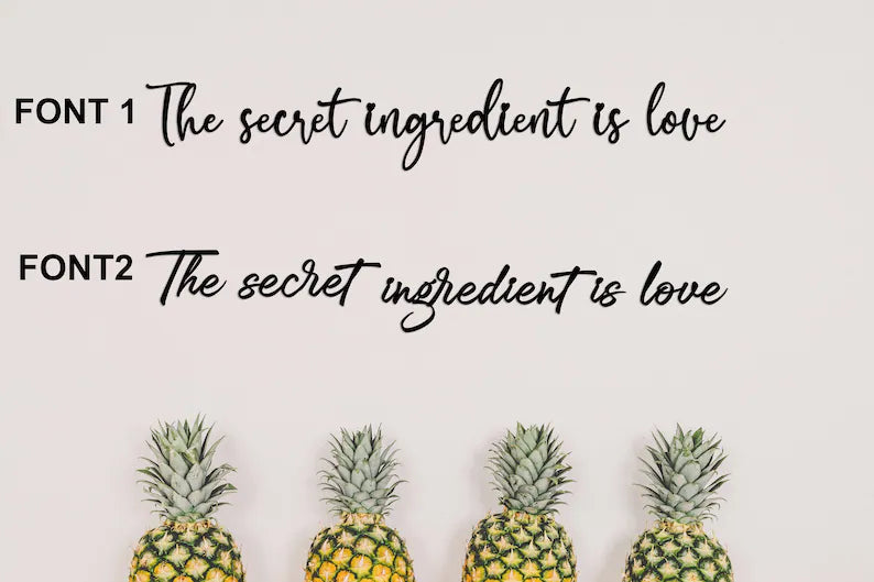 The Secret Ingredient Is Love Metal Wall Text with 3D Effect!