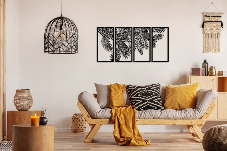 "Discover the magic of our handmade 3D Pine Cone wall decoration - a unique work of art for your (living) room!