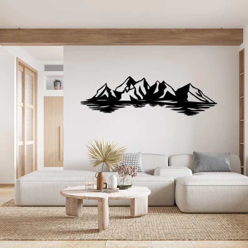 Unieke 3D wanddecoratie Gouden berg (of zwart) voor jouw (woon)kamer - Handgemaakt en duurzaam!
