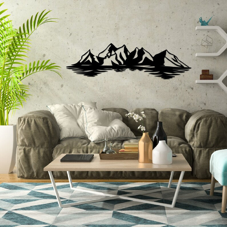 Unieke 3D wanddecoratie Gouden berg (of zwart) voor jouw (woon)kamer - Handgemaakt en duurzaam!
