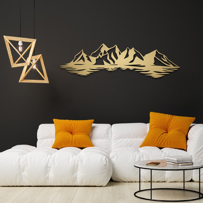 Unieke 3D wanddecoratie Gouden berg (of zwart) voor jouw (woon)kamer - Handgemaakt en duurzaam!