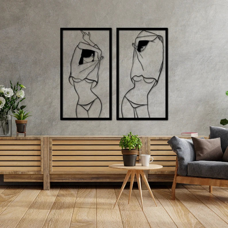 Voeg een vleugje elegantie toe aan je interieur met onze vrouwelijk lichaam wanddecoratie!