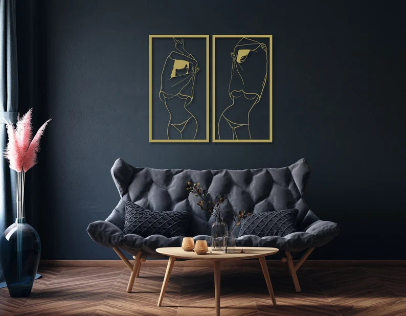 Voeg een vleugje elegantie toe aan je interieur met onze vrouwelijk lichaam wanddecoratie!