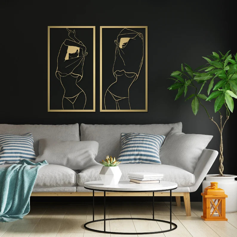 Voeg een vleugje elegantie toe aan je interieur met onze vrouwelijk lichaam wanddecoratie!