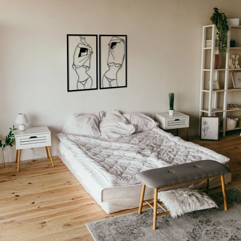 Voeg een vleugje elegantie toe aan je interieur met onze vrouwelijk lichaam wanddecoratie!