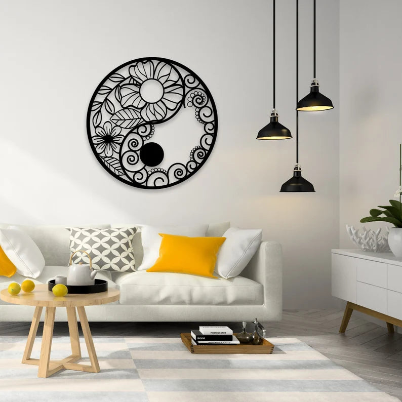 "Discover the unique Yin and Yang wall decoration with 3D effect for your home!"