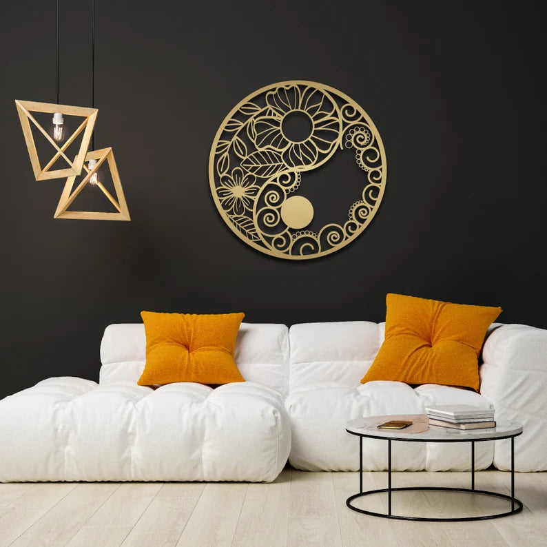 "Discover the unique Yin and Yang wall decoration with 3D effect for your home!"