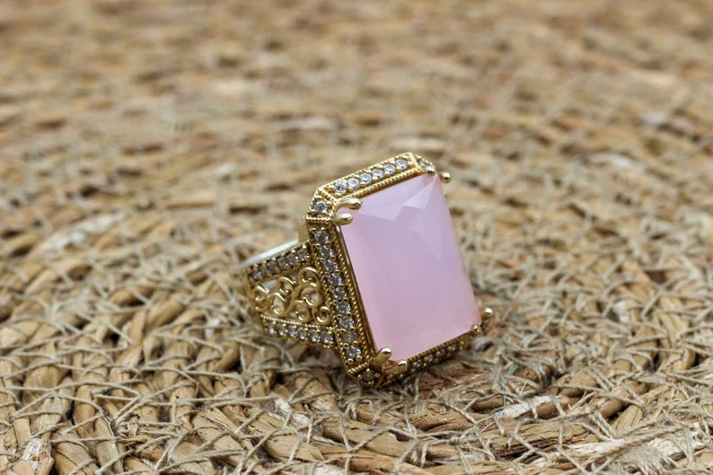 Unique Handmade Rose Quartz Ring - Feel the Power and Beauty