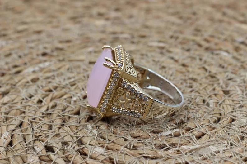 Unique Handmade Rose Quartz Ring - Feel the Power and Beauty