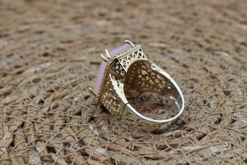 Unique Handmade Rose Quartz Ring - Feel the Power and Beauty