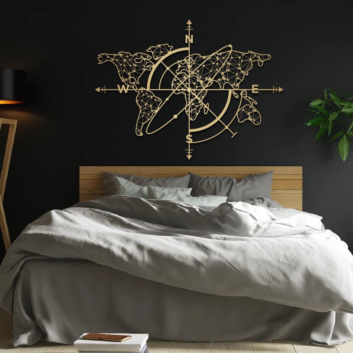 Beautiful handmade metal world map for the wall!