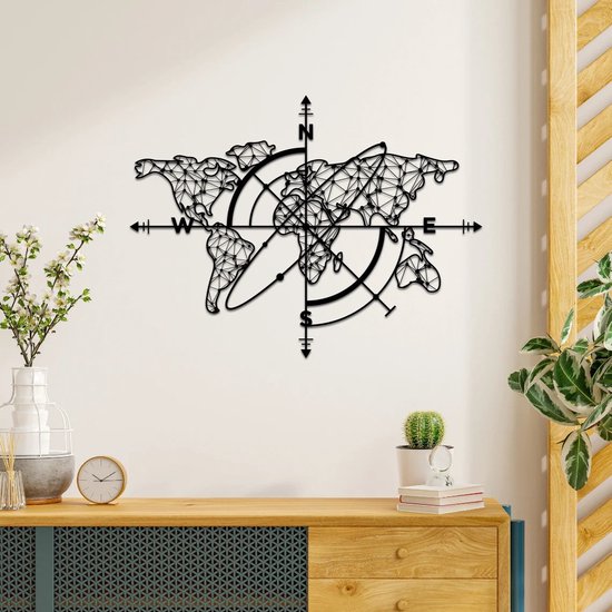 Beautiful handmade metal world map for the wall!
